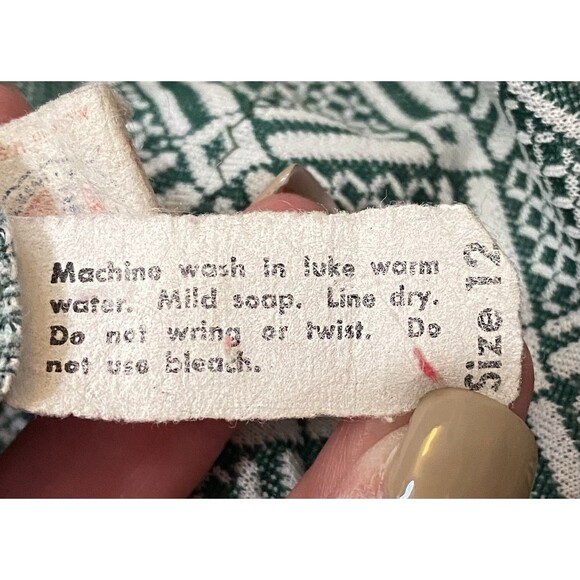 Vtg 70s ILGWU Union Made Women’s High Rise Wide Leg Pants Geometric Mod USA 6/8 - Picture 7 of 11